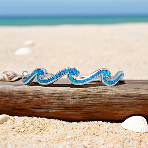 Wave Blue Opal Bangle