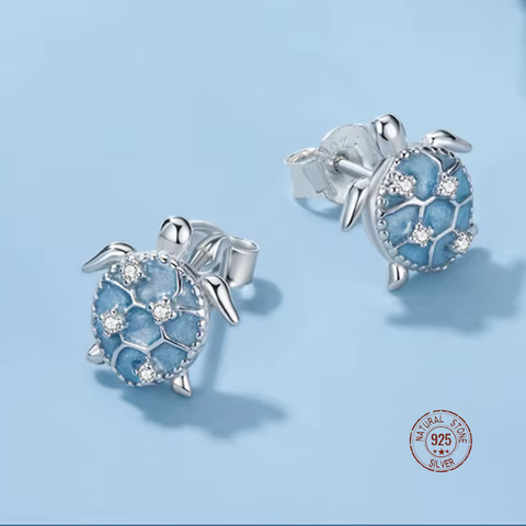 Aqua Turtle Earrings
