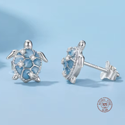 Aqua Turtle Earrings