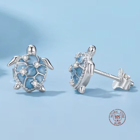 Aqua Turtle Earrings