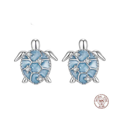 Aqua Turtle Earrings