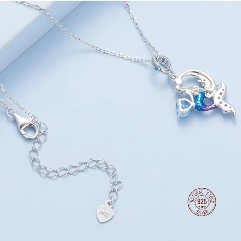 Blue Heart Mermaid Necklace