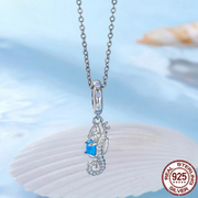 Blue Heart Seahorse Charm