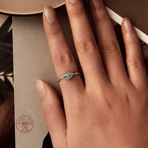 Blue Pearl Shell Ring