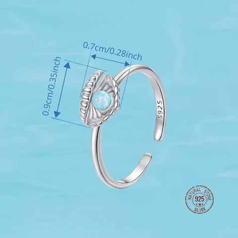 Blue Pearl Shell Ring