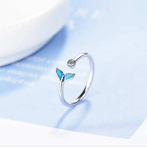 Mermaid Tail Minimalist Silver Ring