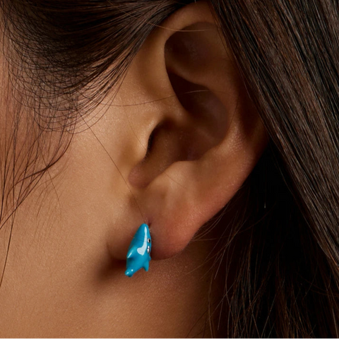 Blue Shark Stud Earrings