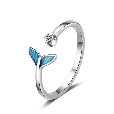 Mermaid Tail Minimalist Silver Ring