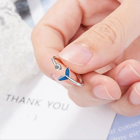 Mermaid Tail Minimalist Silver Ring