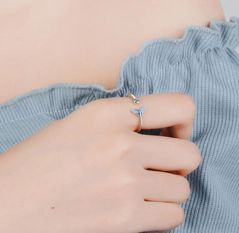 Mermaid Tail Minimalist Silver Ring