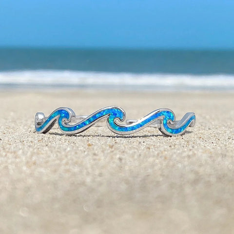 Wave Blue Opal Bangle