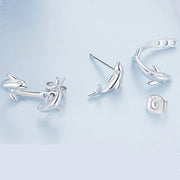 Double Dolphin Stud Earrings