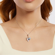 Blue Heart Mermaid Necklace