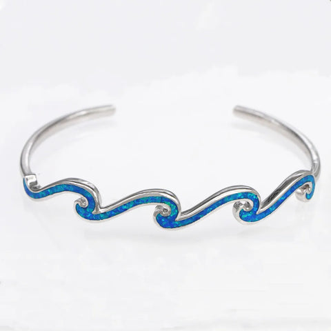 Wave Blue Opal Bangle