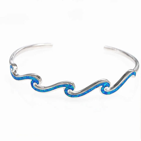 Wave Blue Opal Bangle