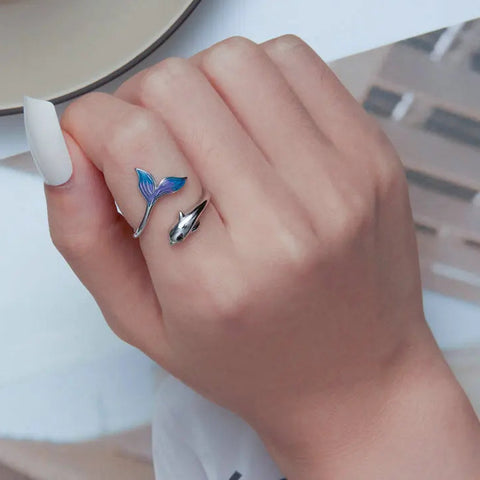 Rainbow Dolphin Ring