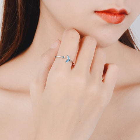 Mermaid Tail Minimalist Silver Ring