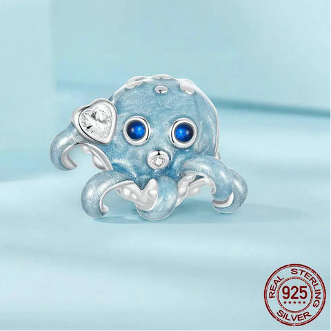 Octopus Heart Charm
