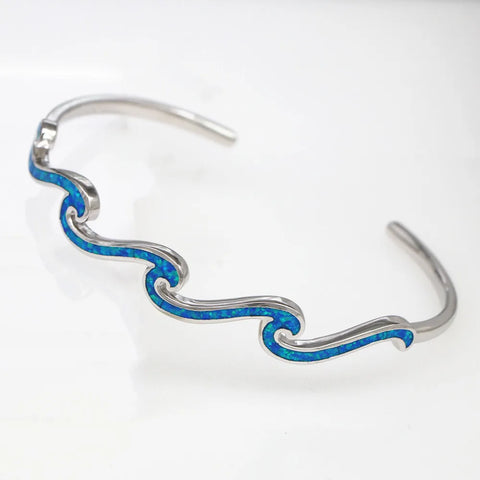 Wave Blue Opal Bangle