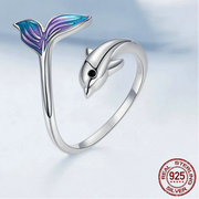 Rainbow Dolphin Ring