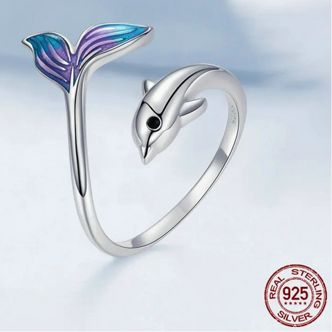 Rainbow Dolphin Ring