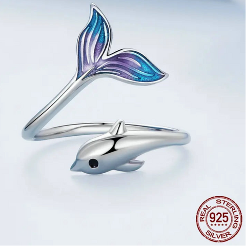 Rainbow Dolphin Ring