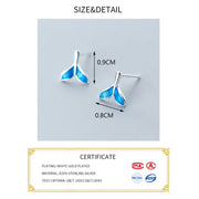 Ocean's Tail Stud Earrings - 925 Silver