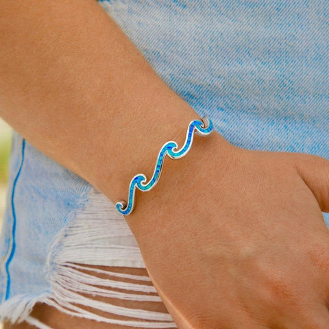 Wave Blue Opal Bangle