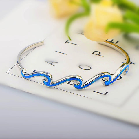 Wave Blue Opal Bangle