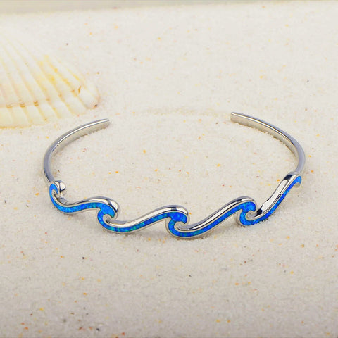 Wave Blue Opal Bangle